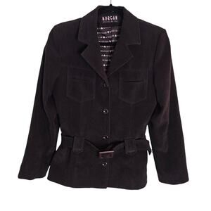 VINTAGE Morgan de Toi 90s Dark Chocolate Brown Belted Short Coat Size 3 / US 4